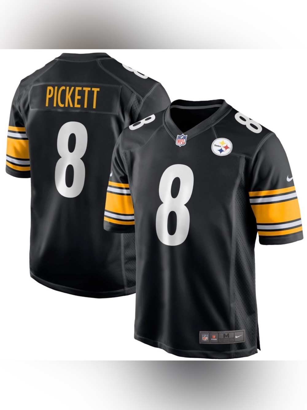 Nike Black & Gold Steelers #8 Football Jersey